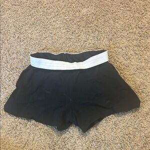 Soffe cheer athletic sweatshorts Women's Black Shorts with White Waistband